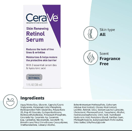 CeraVe Skin Renewing Retinol Serum(30ml)