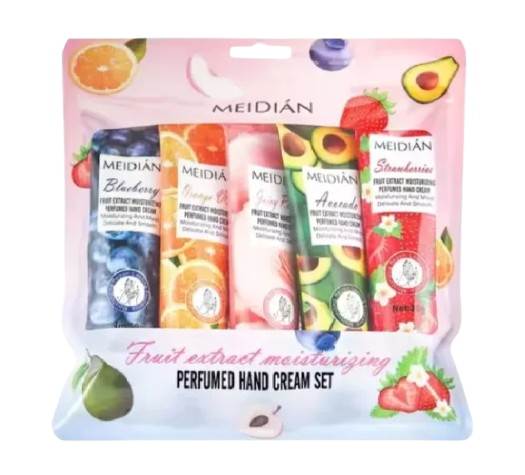 Meidian Fruit Extract Hand Cream Set (5 pack) , Moisturizing & Perfumed Hand Care, Deep Moisturizing & Soft Hands Care