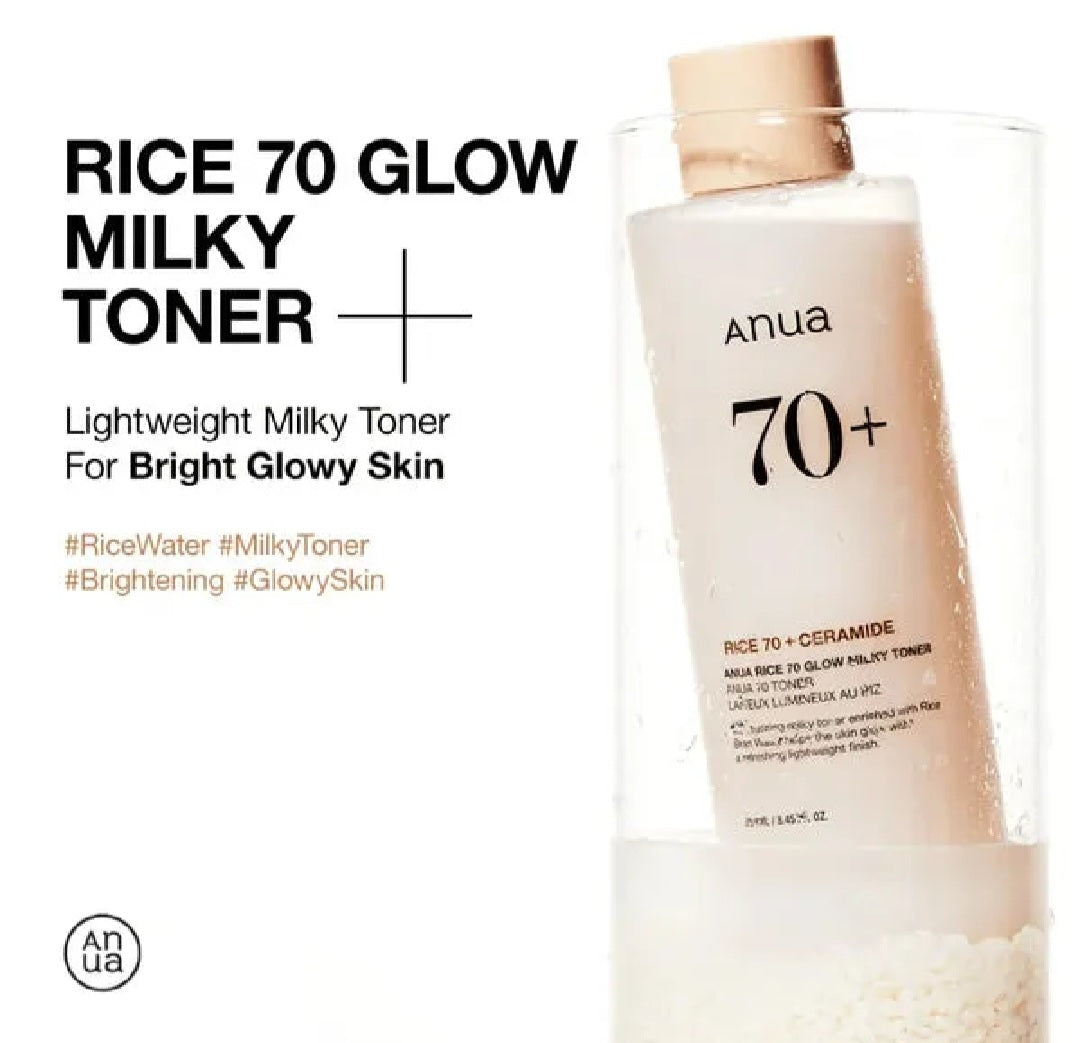 Anua 70+ anua rice 70 glow milky toner