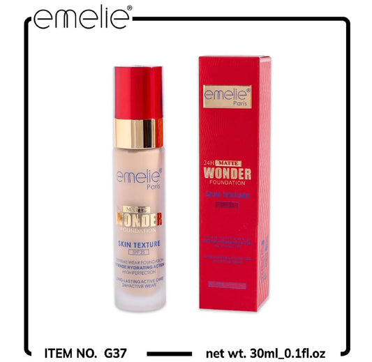 emelie 24H Matte Wonder Foundation – Full Coverage | Long Lasting | Oil Control