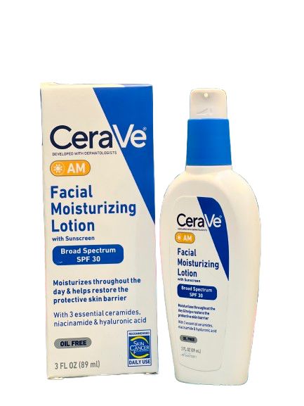 CeraVe AM Facial Moisturizing Lotion SPF 30 – Daily Moisturizer with Sunscreen